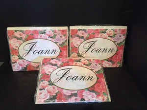 Personalized Notecards "Joann" Roses 3 Packs NEW