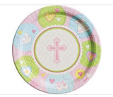 Amscan 190707 Sweet Blessing Pink Dinner Plates 8Ct 10.5” Round