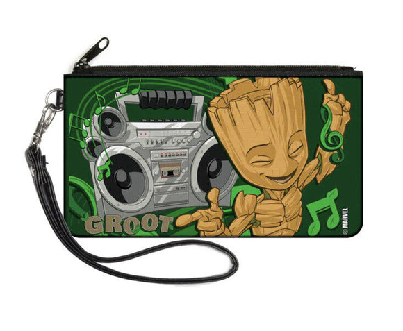 Buckle Down Marvel Groot Boombox Groove Canvas Zipper Wallet