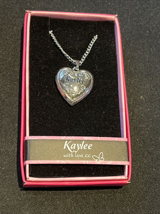 Heart Picture Locket With Love Necklace 16-18" Chain Kaylee