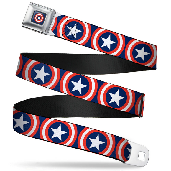 Captain America Shield Repeat Marvel Comics Seatbelt Belt:WCA012