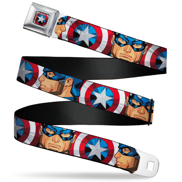 MARVEL AVENGERS Captain America Shield2 CLOSE-UP Seatbelt Belt- WCA047