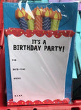 American Greetings Its A Birthday Party Invitation 12 Ct W/envelope NEW