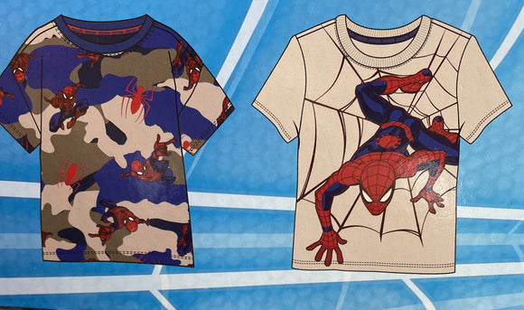 Marvel Spiderman Web Climb & Camouflage 2 Pack Kids Small (5) Tshirts