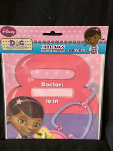 Disney Doc McStuffins Birthday Party Loot Treat Favor Bags 8pcs