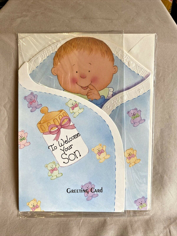 New Baby Boy Greeting Card w/Envelope NEW