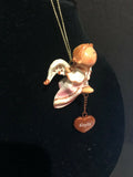 Pink Kayla Prayer Angel Orn by the Encore Group made by Russ Berrie NEW