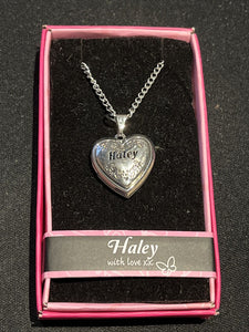 Heart Picture Locket With Love Necklace 16-18" Chain Haley