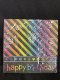 Neon Birthday Zebra Print Peace Party Paper Luncheon Napkins 16Ct