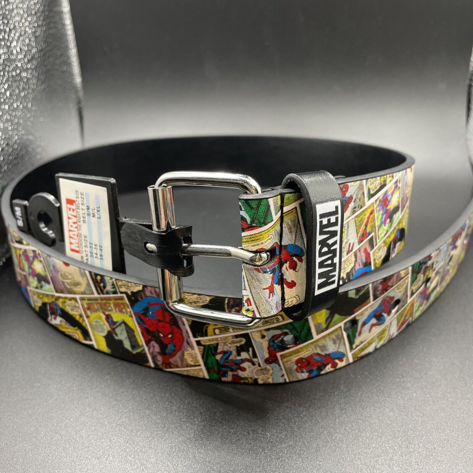 Marvel Spiderman Comics Friendly Neighborhood Mens Belt size S/M