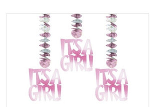 Baby Shower It’s A Girl Foil Cutout 3ct 30”