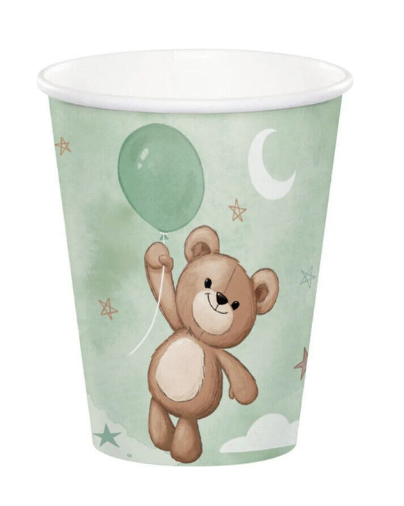 Teddy Bear Baby Shower 9 oz Hot/Cold Cups Paper 8 Per Pack Baby Shower Tableware