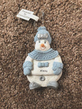 Snow Buddies Alexa Personalized Snowman Ornament NEW