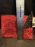 Avenue 9 Red Glitter Zipper Pouch with Blk Glitter Stiletto Charm