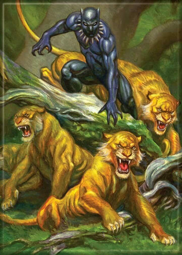 Black Panther with Cats PHOTO MAGNET 2 1/2