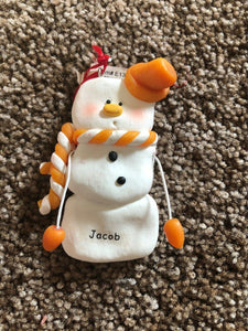 Jacob Personalized Snowman Ornament Encore 2004 NEW