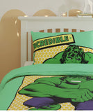 M&S Marvel Hulk Cotton Blend Kids Single Duvet & Pillow Case Bedding Set