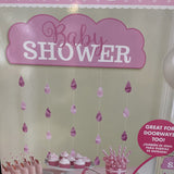 BABY GIRL DELUXE HANGING DECORATION ~ Shower Party Supplies Pink Doorway Ceiling