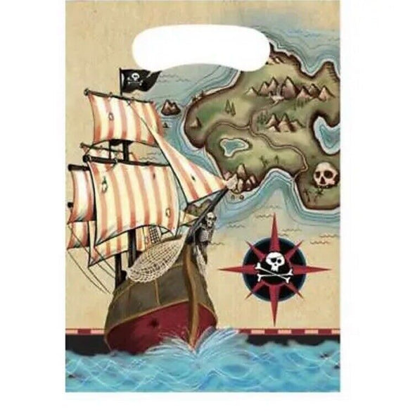 Pirate Map - Party/Loot Bags x 8 - Children's Party