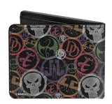 Buckle-Down Men's Marvel Bifold Wallet 6 Marvel Knights Icons Multicolor 4 x 3.5