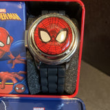 Spiderman Spinner Flip Cover LCD Youth Watch  Blk Band In Collectable Box