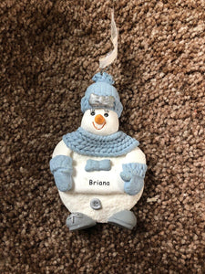Snow Buddies Briana Personalized Snowman Ornament NEW