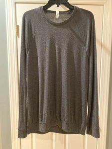 Bella + Canvas Unisex Lightweight Sweater Dark Grey Heather Size Large