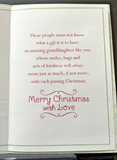 Granddaughter Merry Chrismas Greeting Card w/Envelope
