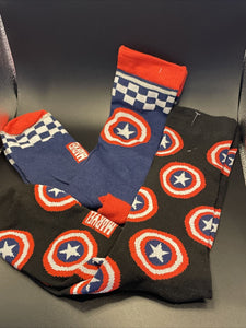 Marvel Captain American Shield 2 Pairs Men’s Socks Size 6-12