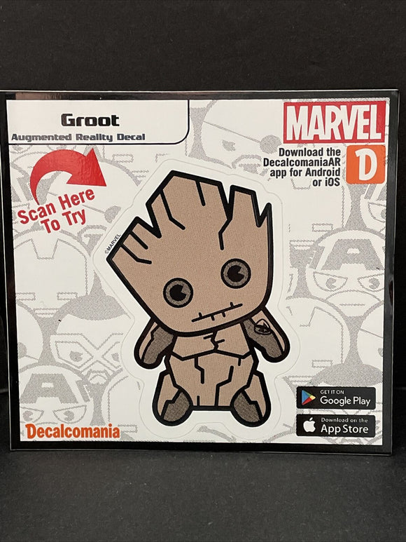 Marvel Groot Kawaii Vinyl Augmented Reality Decal Sticker 3” New
