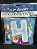 Jointed Banner Large Ocean Party 8.75 Ft Happy Birthday