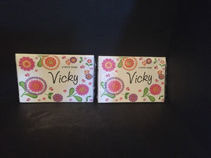 Personalized Notecards "Vicky" Flowers 2 Packs NEW