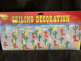 COWBOY PARTY 12' CEILING DECORATION American West Boots Cactus Southwestern NEW