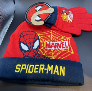 Marvel Spiderman Kids Winter Hat And Stretch Glove Set