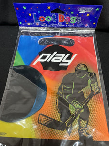 Party Loot Bag Featuring Ice Hockey Player 8 Ct 9”x6”