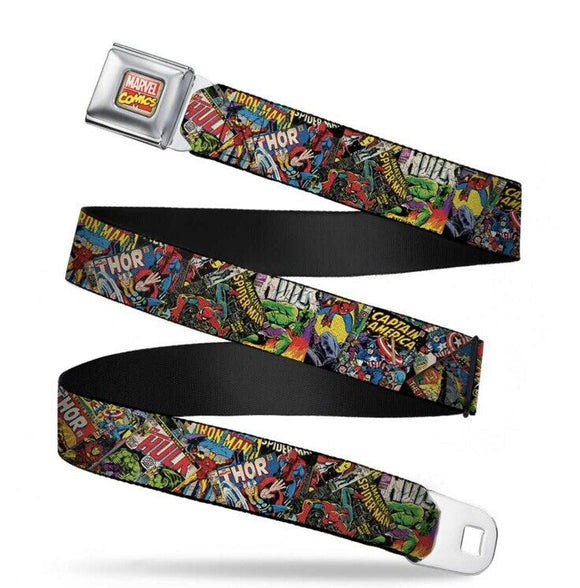 Buckle Down Retro Marvel Comics Seatbelt Closure Mens Belt WAV035