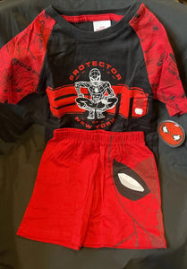 Marvel Spiderman Protector Tshirt & Short Set for Toddlers Sz 4T