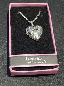 Heart Picture Locket With Love Necklace 16-18" Chain Isabella