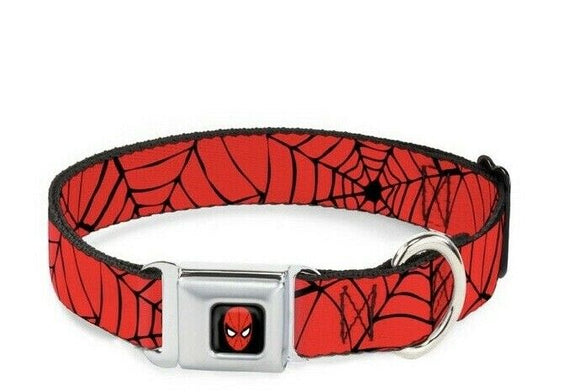 Marvel Universe Spiderman Full Color Seatbelt Collar 1” wide Large 15”-26”