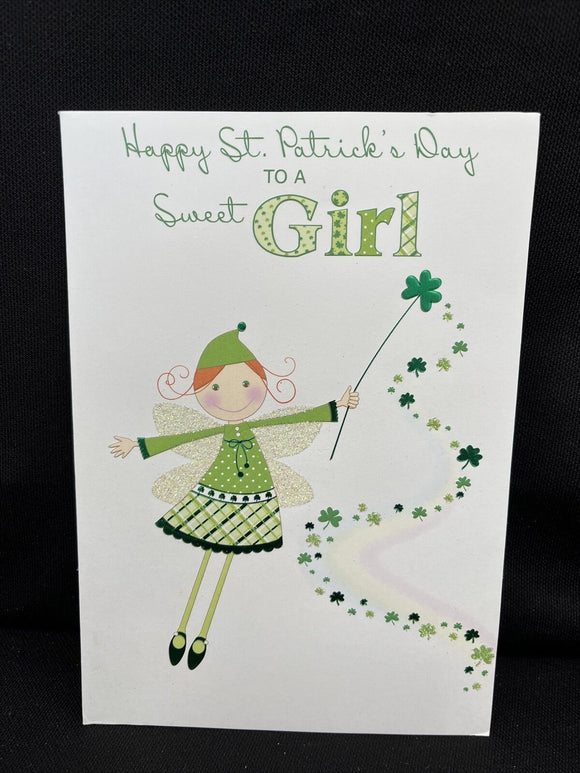 For A Sweet Girl St Patrick's Day Greeting Card w/Envelope
