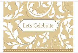 Gold Elegant Scroll Invitations (8 per Package)