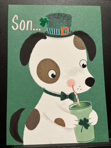 For Son on St. Patrick's Day Greeting Card w/Envelope