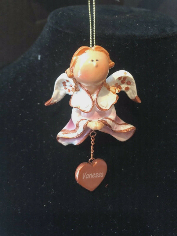 Pink Vanessa Prayer Angel Orn by the Encore Group made by Russ Berrie NEW