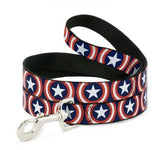 Marvel Captain America Shield Repeat Leash 1”Wide 4Ft Long