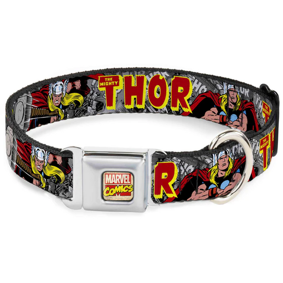 Marvel Comics Seatbelt Buckle Collar THE MIGHTY THOR Action Poses: WTH008 Large