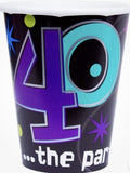 Party Continues Black Over the Hill 40th Birthday Party 9 oz. Paper Cups