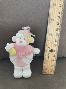 Pink Baby Bear With Bottle Ornament Encore 2004 NEW