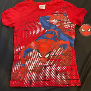 Marvel Spiderman Wall Climbing Graphic Red Kids Tshirt Size 6