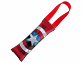 MARVEL AVENGERS Dog Toy Squeaky Tug Toy - Captain American Face + Shield Icon