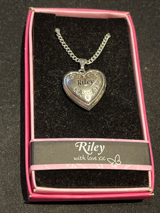Heart Picture Locket With Love Necklace 16-18" Chain Riley